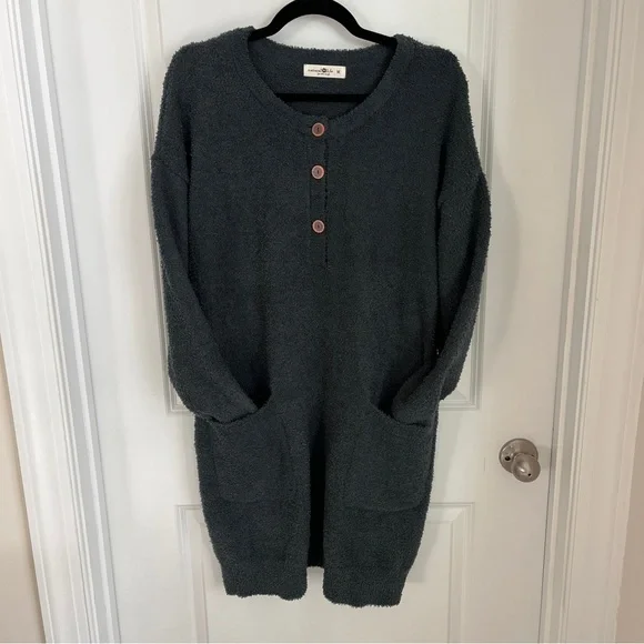 NWOT NATURAL LIFE Cozy Up Mini Sweater Dress in Charcoal - Picture 5 of 10